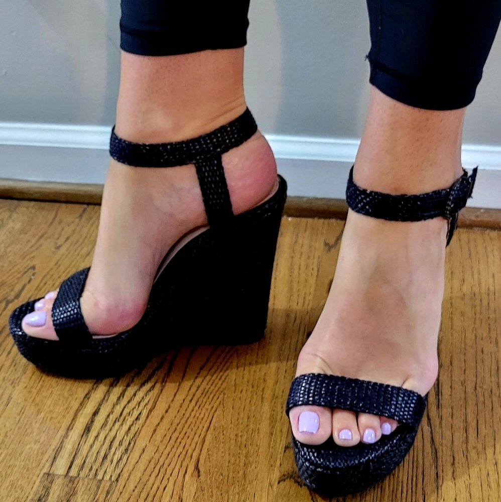 Jessica Simpson, Navy Blue, Strappy Wedge